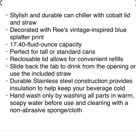 New Pioneer Woman Can Cooler Tumbler Cobalt - Picture 7 of 9